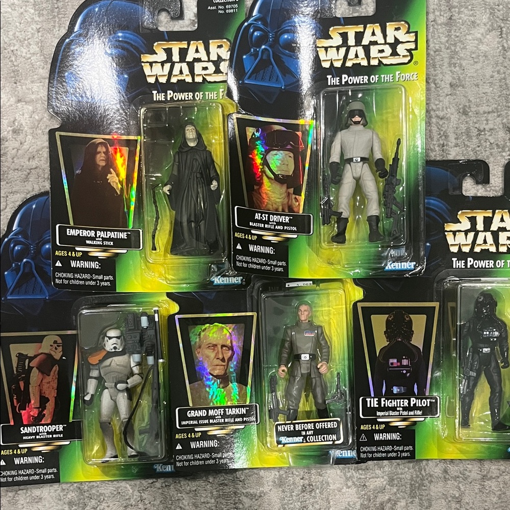 Star Wars The Power of the Force Action Figures - Black, Green, White